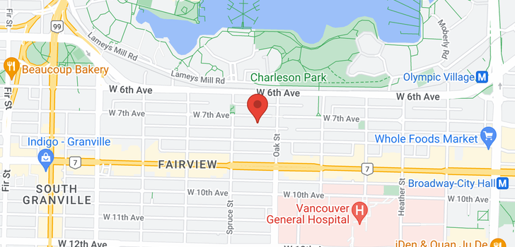 map of 10 1038 W 7TH AVENUE